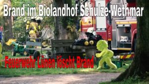 FEUERWEHR Lünen löscht Brand im Biolandhof Schulze-Wethmar
